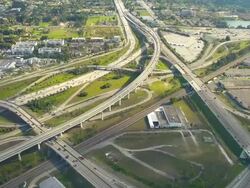 HD: Aerial Shot Of Highway Junction Stock Footage