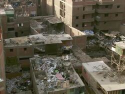 WS View of under construction of garbage habitation / Cairo, Egypt Stock Footage