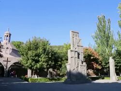 Vagharshapat, Echmiadzin cathedral, modern church Stock Footage