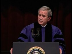 In the final commencement address of his presidency, George W. Bush congratulated and commiserated with graduates of Texas A&amp;M University. News Clip