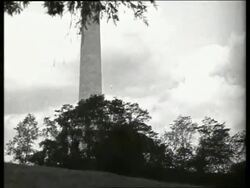 B/W low angle of Union Naval Monument (Civil War) / Vicksburg, Mississippi / NO SOUND Stock Footage