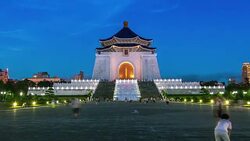 Timelapse of Chiang Kai-shek Memorial Hall  at night Stock Footage