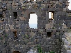 Amberd castle, interior view of the castle Stock Footage