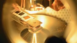 Looking into the XPS that the sample is put in Stock Footage