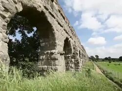 The Roman Aqueduct at Parco degli Acquedotti Stock Footage