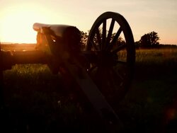 Gettysburg Cannon in Sunset Stock Footage