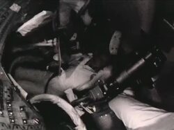 Apollo 12 astronauts inside Command Module Stock Footage