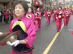 MS Shot of Women playing traditional drums and cymbals AUDIO / Vancouver, British Columbia, Canada Stock Footage
