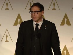 INTERVIEW - David O. Russell on the fashion in the film, growing as a filmmaker & on reinvention at the 86th Academy Awards Nominee Luncheon - Reception Stock Footage
