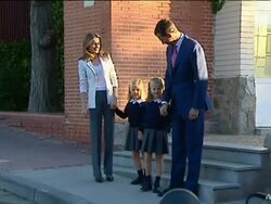 School starts for daughters of Spanish Crown Princ Stock Footage