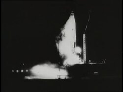 Smoke pours from rocket blastoffs. News Clip