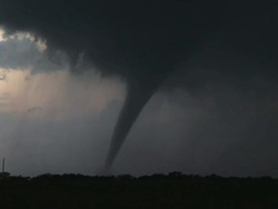 WS View of elephant trunk tornado at dusk / Thornberry, Texas, United States Stock Footage