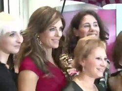 Elizabeth Hurley, Evelyn Lauder and BCA Take the Pledge Blogger Subjects  Stock Footage