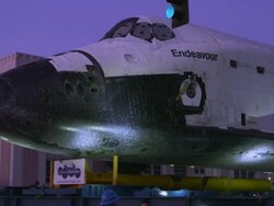 Space Shuttle Endeavour on streets of  LA Stock Footage