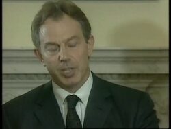 British PM Blair reax to US attcaks Afghanistan. News Clip