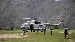 CLEAN : Pilgrims rescued by helicopter from flood News Clip