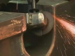 CU Polisher polishing at foundry / Juenkerath, Rhineland-Palatinate, Germany  Stock Footage