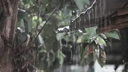 Rain falling from the roof Stock Footage