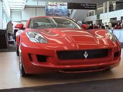 2014 VL Destino Red Concept car montage Stock Footage