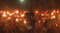 CLEAN : Scottish island pays fiery tribute to Viking past News Clip