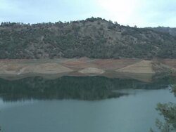 Reservoir levels drop in historic California drought Stock Footage