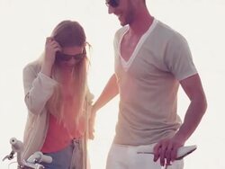 Couple at the beach Stock Footage