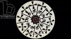 Animated 19th century phenakistoscope with man eating frogs Stock Footage