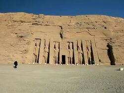 The Small Temple Of Hathor & Nefertari Stock Footage