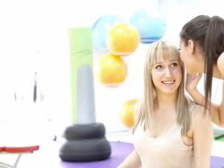 Young girls at the gym (HD) Stock Footage