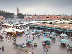 WS T/L View of  Djemaa el-Fna Square  / Marrakech, Morocco Stock Footage