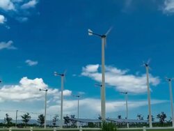 White wind turbine. Stock Footage