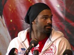David Haye at David Haye vs Dereck Chisora: Press Conference on July 11, 2012 in London, England (Footage by WireImage Video/Getty Images) Stock Footage