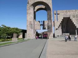 Vagharshapat, Echmiadzin cathedral, the main entrance Stock Footage
