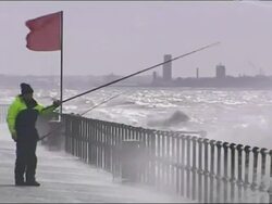 Britain's Worst Storm of the winter is predicted to hit overnight Stock Footage