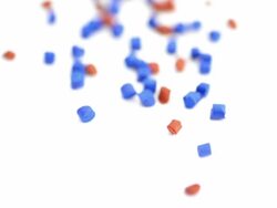 Blue brown polymer particles Stock Footage