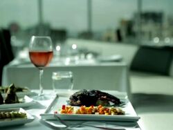romantic dining service luxery restaurant Stock Footage