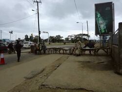 Liberia imposes Ebola quarantine and curfew in Monrovia Stock Footage