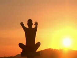 NTSC: Yoga at the sunset Stock Footage