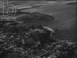Madagascar c.1958 - Aerial views of Diego-Suarez (now known as Antsiranana), views of harbour. Stock Footage