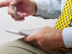  MS Notes being made Stock Footage