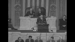 Mexican President Miguel Aleman speech before joint session of Congress News Clip
