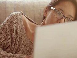 Laptop sofa Stock Footage