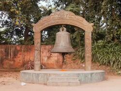 MS View of Dharma Bell / Kushinagar, Uttar Pradesh, India Stock Footage