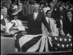 B/W late 1910s Woodrow Wilson standing up in stadium throwing first baseball of the season Stock Footage
