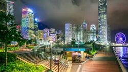 Hong Kong City At Night Stock Footage