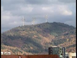 Windmills zooming in Stock Footage