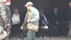 CLEAN : German Defense Minister visits a Pehsmerga base in Arbil News Clip