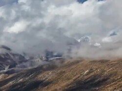 Time-lapse of the valley floor in the Himalaya in Nepal. Cropped. Stock Footage