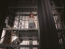 Girl dancing behind the scenes drama. Stock Footage