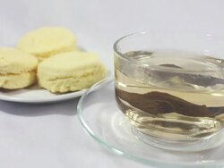 ï»¿Scones biscuit with hot tea. Stock Footage